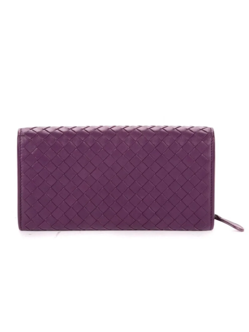 Bottega Veneta Giant Continental Flap Purple Intrecciato Calfskin Leathera